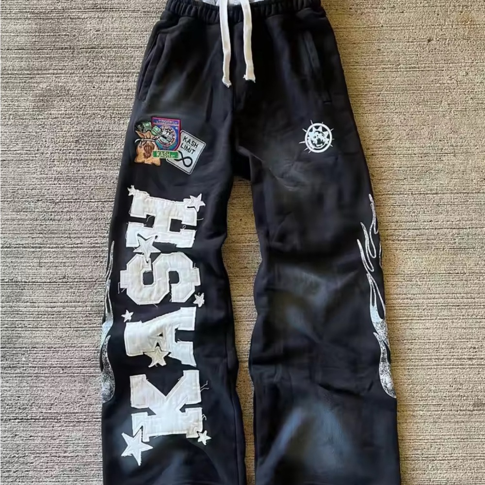 ISH Black Graphic Joggers with Bold Street-Style